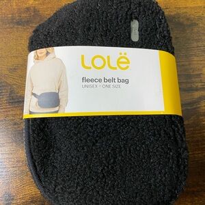 Lole Black Fleece Belt Bag, Unisex